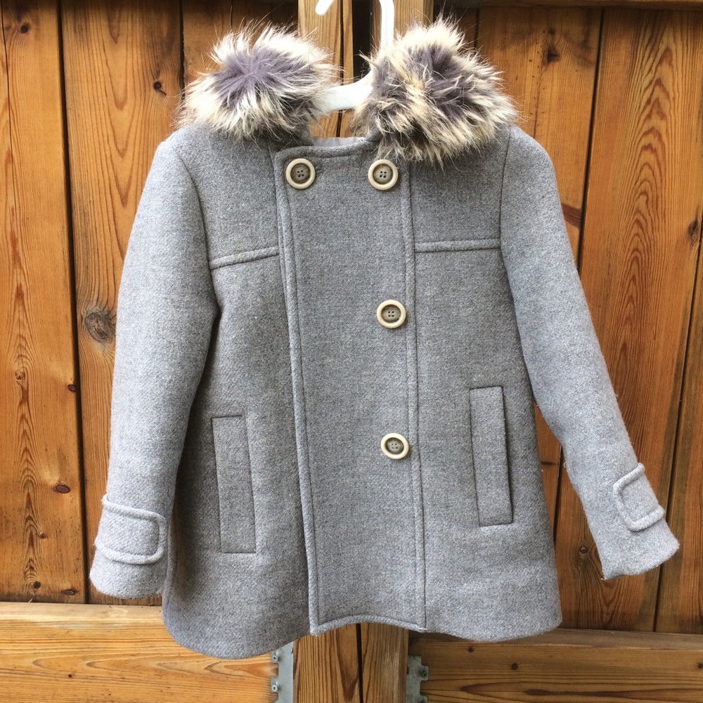 Zara Girls Grey Hoodie Peacoat Size 3/4